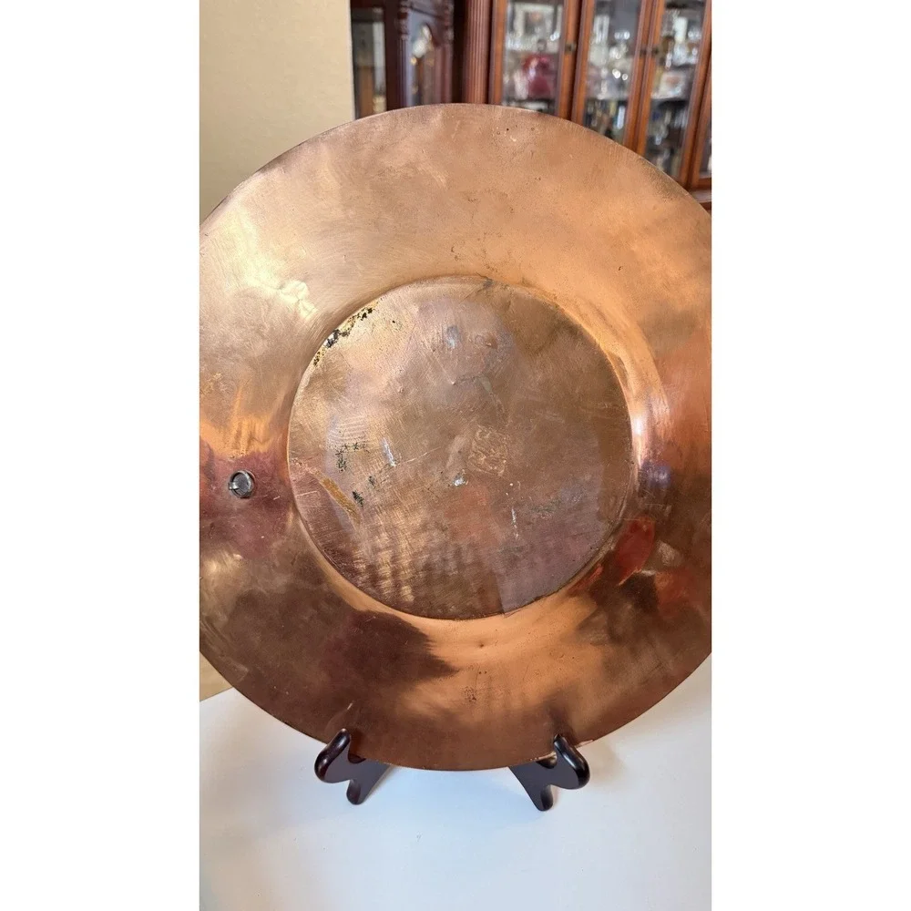 Vintage‎ Turkish Etched Copper Wall Plate